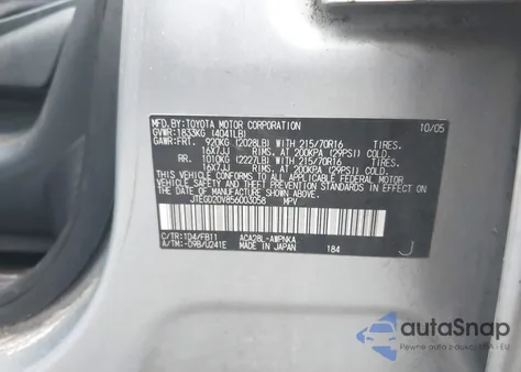 2005 Toyota Rav4 from USA, damaged, VIN JTEGD20V856003058